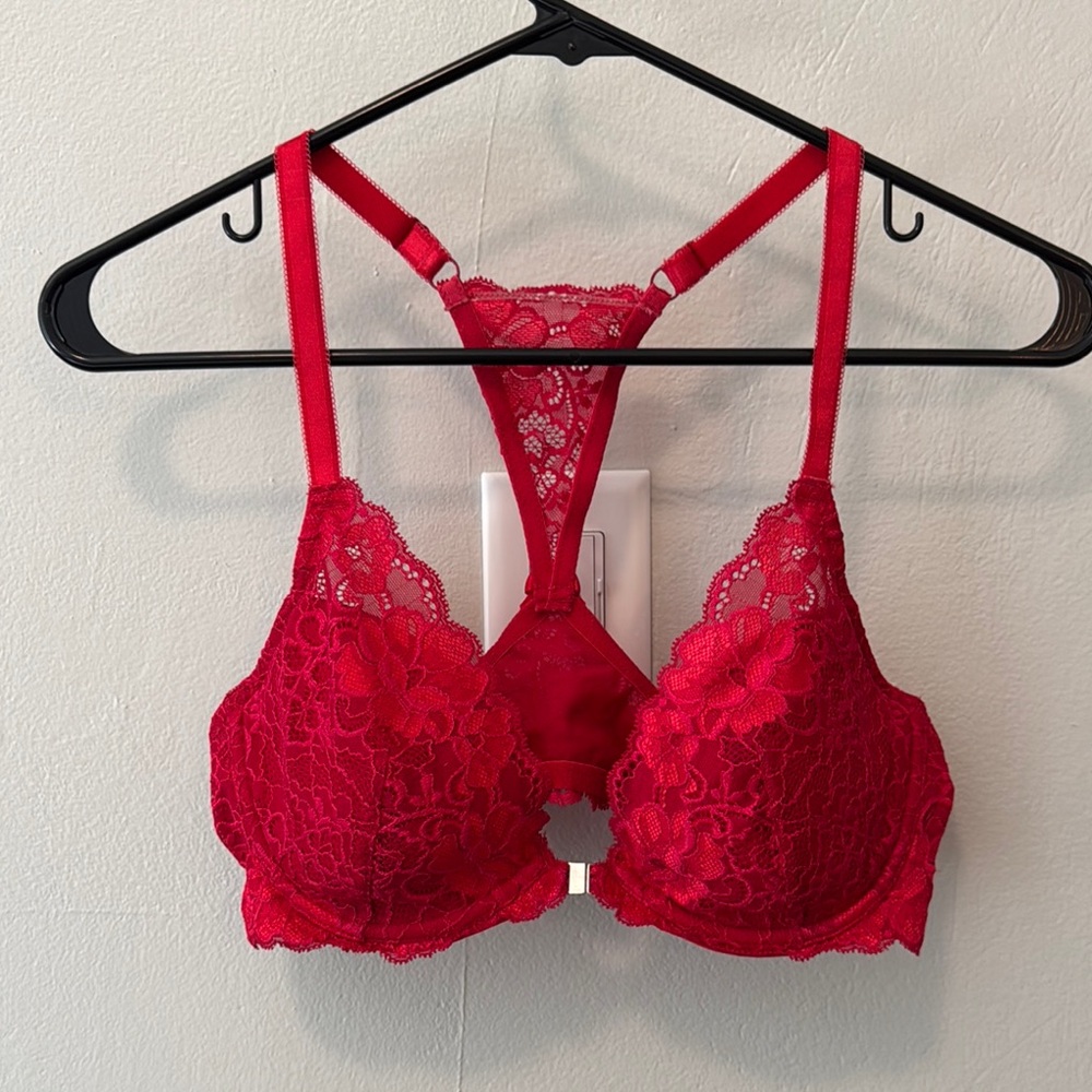 Adore Me Red Lace Racerback Bra